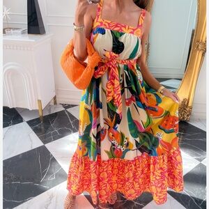 Palms Away- Red Dress Boutique- Colorful Floral Maxi Dress